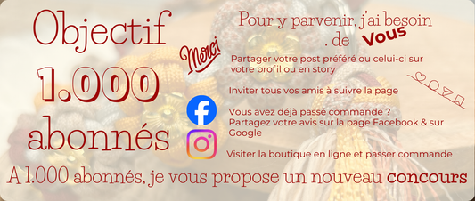 🎉 🎉 Objectif 1000 abonnés 🎉 🎉